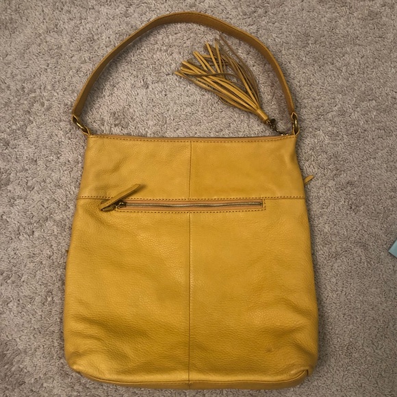HOBO brand gold/yellow leather shoulder purse - Picture 3 of 7